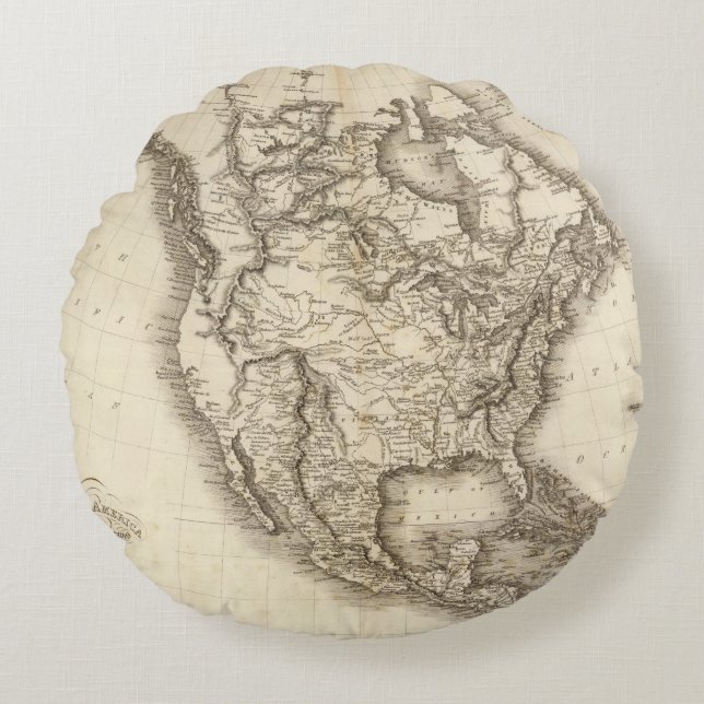 Nordamerika 47 rund kudde (Framsidan)