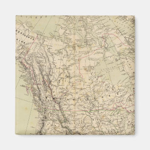 Nordamerika Atlas Karta som visar indiska stammar Magnet