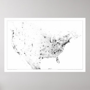 Nordamerika folkräkning Dotmap Poster