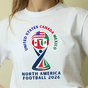 Nordamerika Fotboll 2026 – USA Kanada Mexiko T Shirt