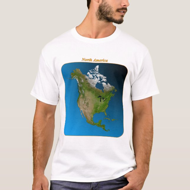 Nordamerika från utrymme tee shirt (Framsida)