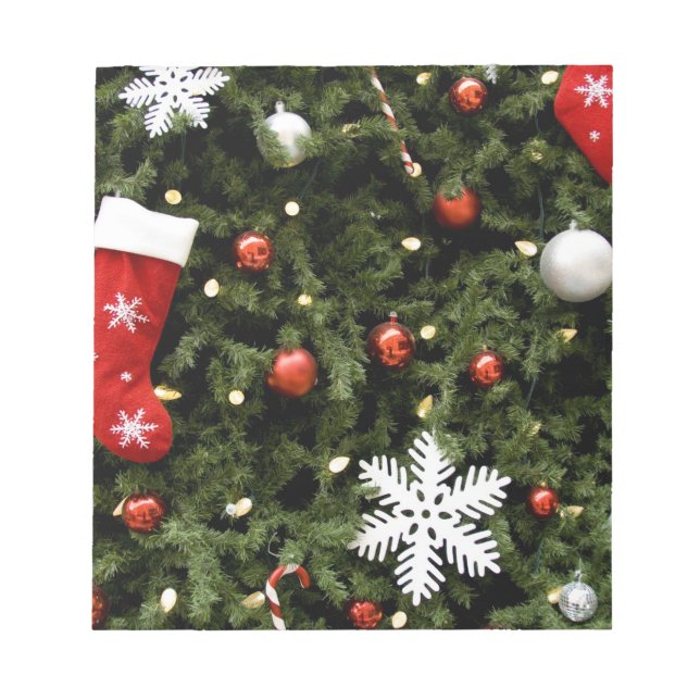 Nordamerika. Juldekorationer på träd. 2 Anteckningsblock (Framsida)