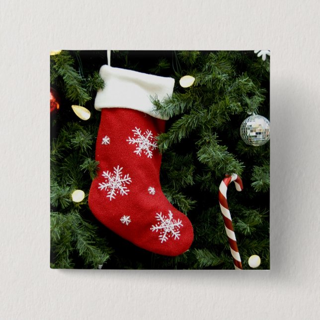 Nordamerika. Juldekorationer på träd. 3 Knapp (Framsida)