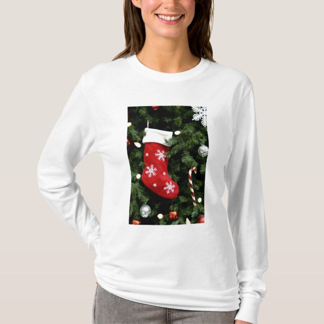 Nordamerika. Juldekorationer på träd. 3 T-shirt (Framsida)