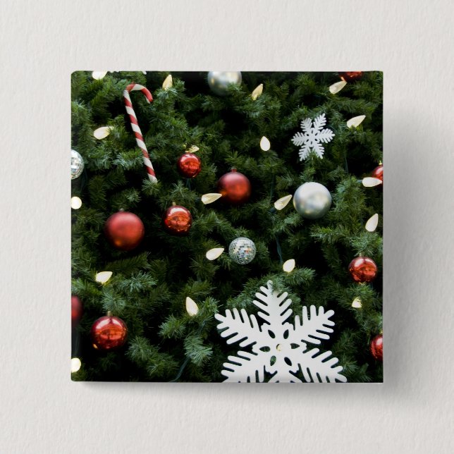 Nordamerika. Juldekorationer på träd. 4 Knapp (Framsida)