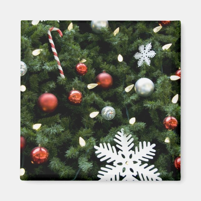 Nordamerika. Juldekorationer på träd. 4 Magnet (Framsidan)