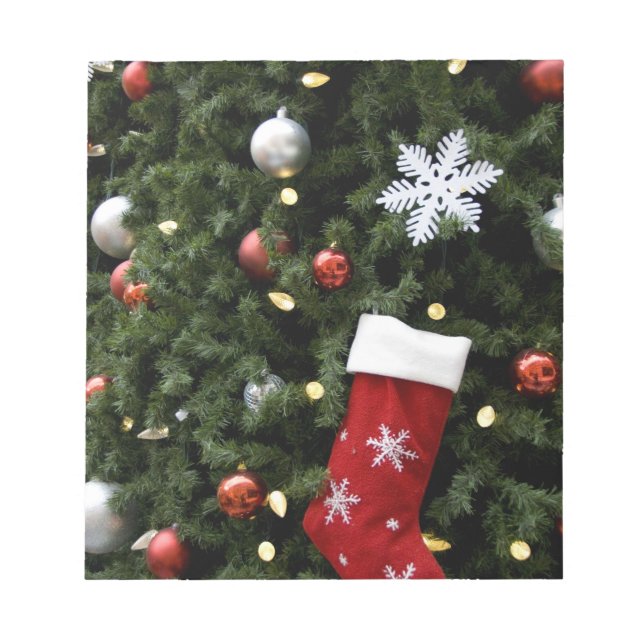 Nordamerika. Juldekorationer på träd. 5 Anteckningsblock (Framsida)