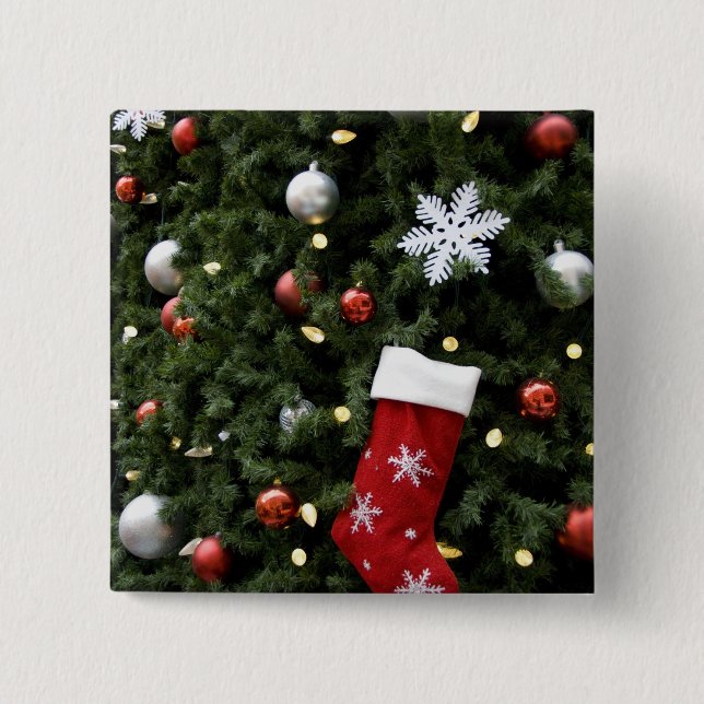 Nordamerika. Juldekorationer på träd. 5 Knapp (Framsida)