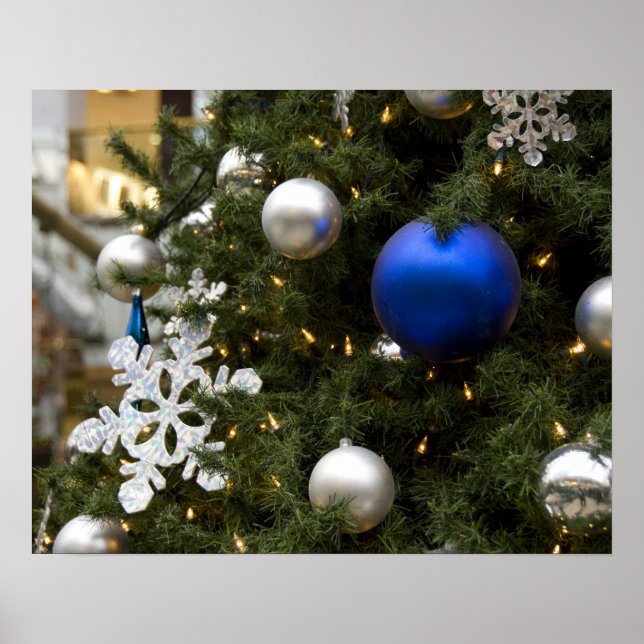 Nordamerika. Juldekorationer på träd. Poster (Framsidan)