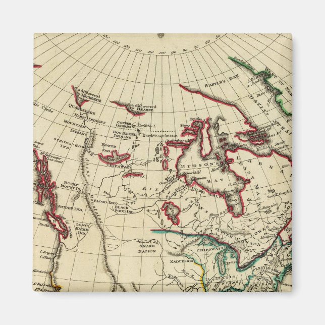 Nordamerika med gränser magnet (Framsidan)