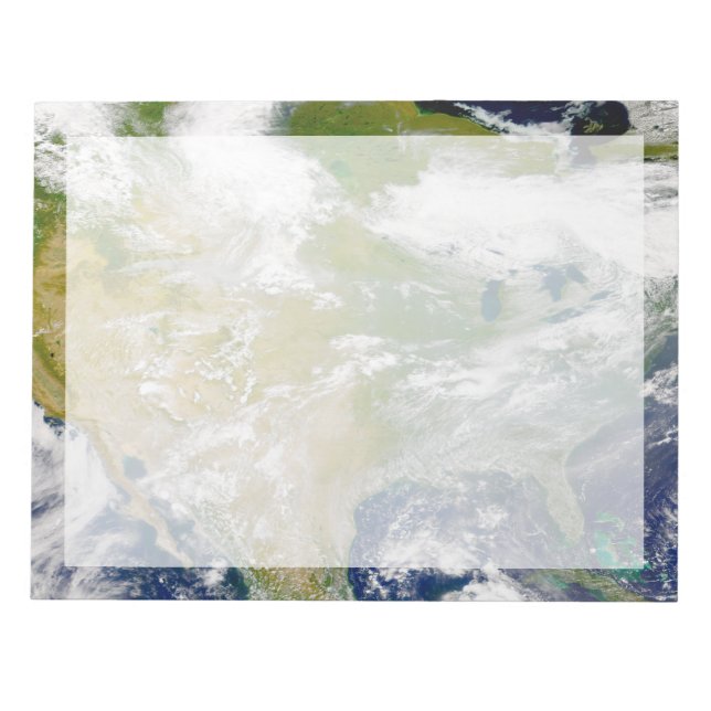 Nordamerika med rök synlig på platser. anteckningsblock (Framsida)