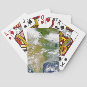 Nordamerika med rök synlig på platser. casinokort