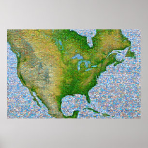 Nordamerika mosaik poster