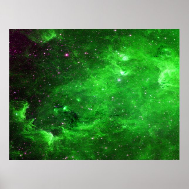 Nordamerika Nebula InfrRED Grönt Value Poster (Framsidan)