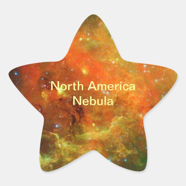 Nordamerika Nebula Stjärnformat Klistermärke (Framsida)