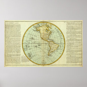 Nordamerika och South America Poster