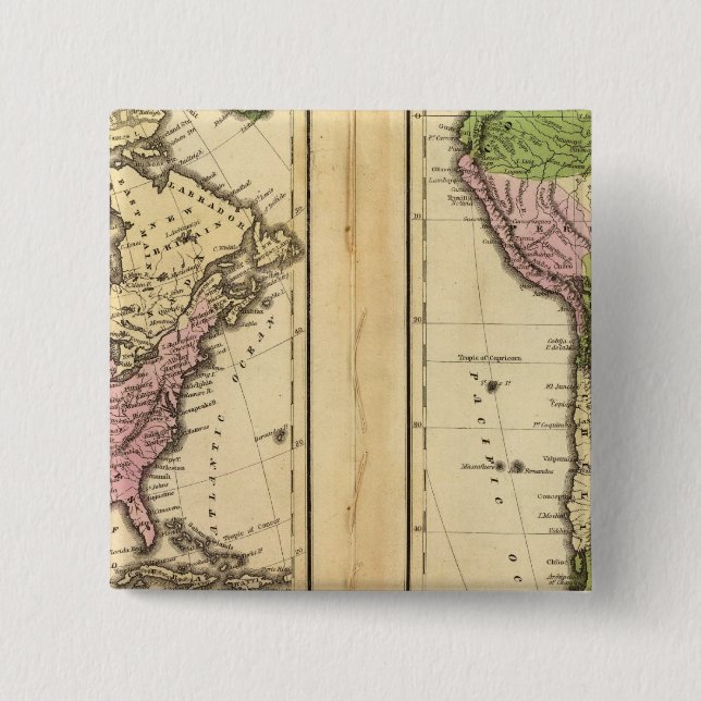 Nordamerika och Sydamerika Knapp (Framsida)