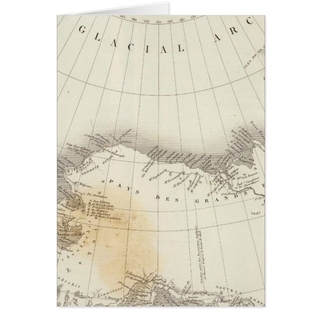 Nordamerika ofärgad karta hälsningskort (Framsidan)