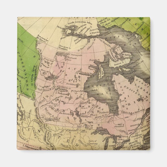 Nordamerika Olney Karta Magnet (Framsidan)