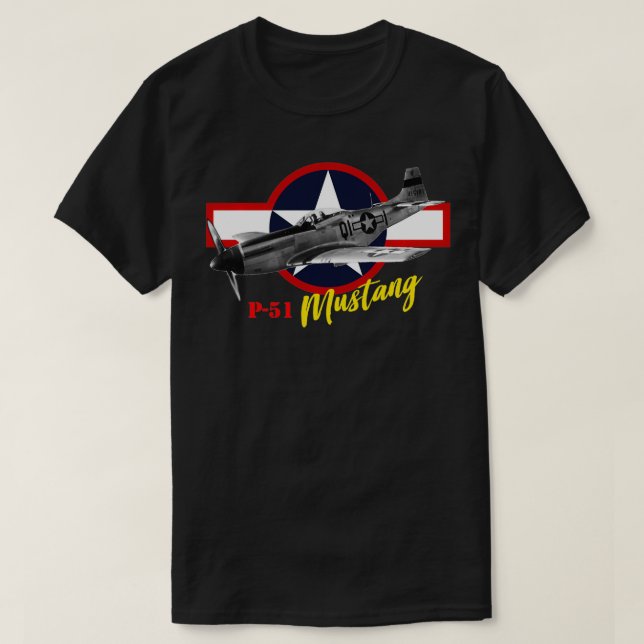 Nordamerika P51 Mustang T Shirt (Design framsida)
