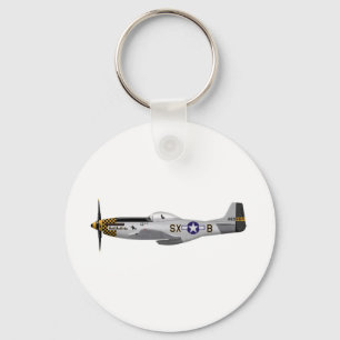 Nordamerika P-51D Mustang "Dubbla Trouble Two" Nyckelring