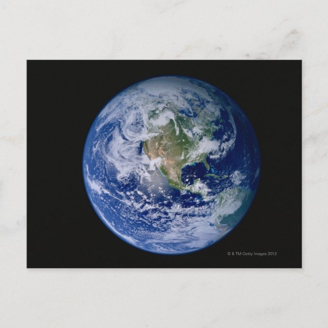 Nordamerika, sett från rymden vykort (Framsida)