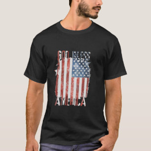 Nordamerika Stil Amerikanska Flagga Välsigna dig A T Shirt