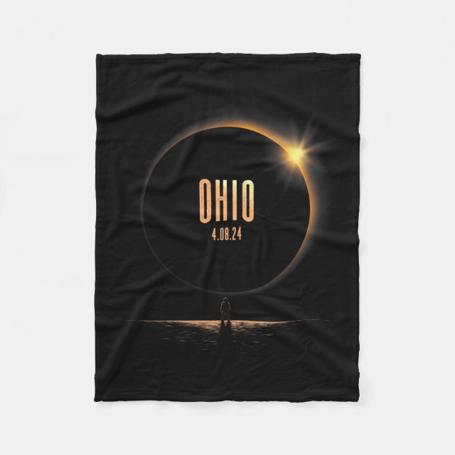 Nordamerika totalt Solar Eclipse 2024 Ohio Usa Fleecefilt (Framsidan)