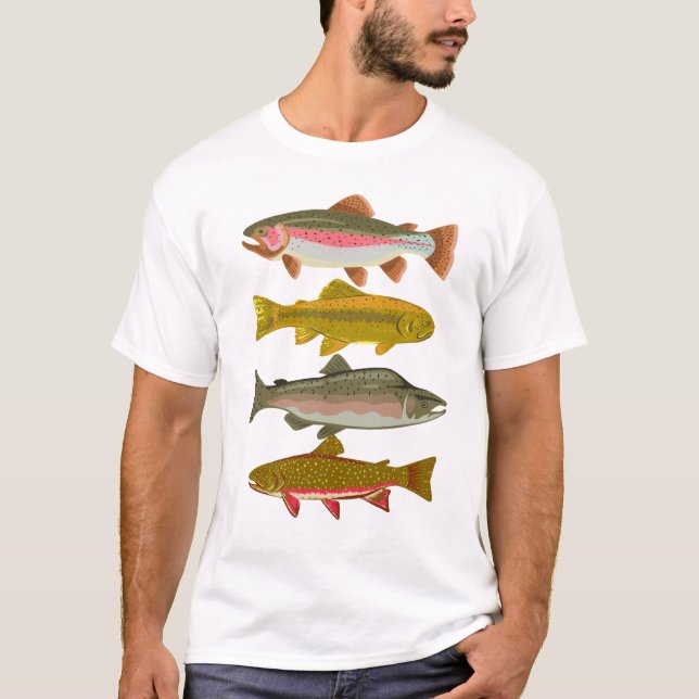 Nordamerika Trout Älskare Tee: Celebrate Native T Shirt (Framsida)