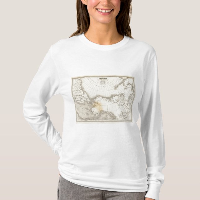 Nordamerika uncolored karta tee shirt (Framsida)