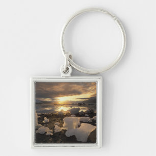 Nordamerika, USA, Alaska, Ice Bay, Icescape, Fyrkantig Silverfärgad Nyckelring