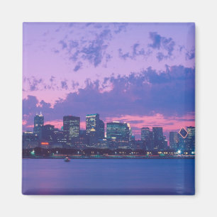 Nordamerika, USA, IL. Chicago citysiluett vid skym Magnet