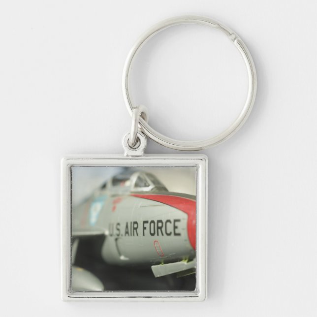 Nordamerika USA, modellerar Show Fyrkantig Silverfärgad Nyckelring (Framsidan)