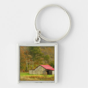 Nordamerika, USA, North Carolina, landsbygd Fyrkantig Silverfärgad Nyckelring