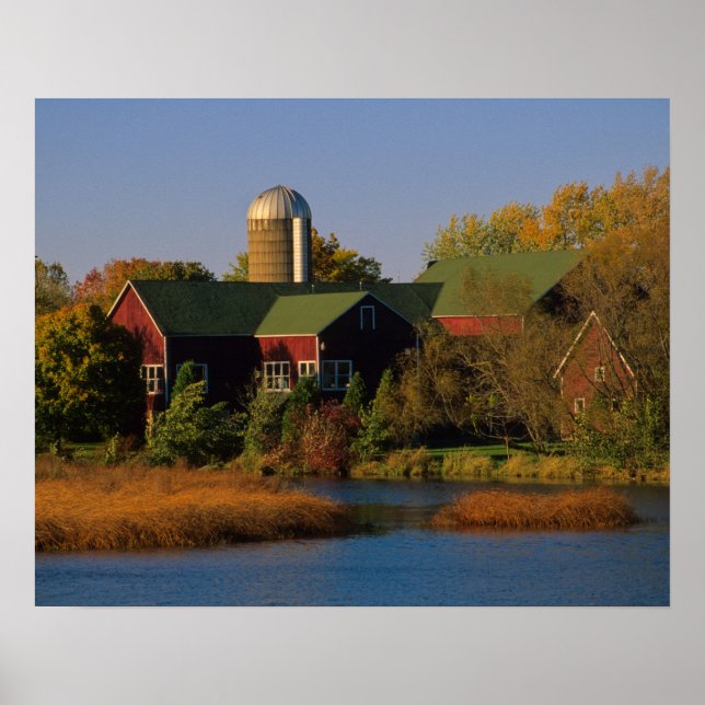 Nordamerika, USA, Wisconsin. Rött stall i Poster (Framsidan)