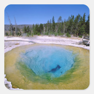 Nordamerika, USA, Wyoming, Yellowstone 2 Fyrkantigt Klistermärke