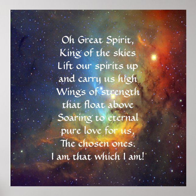 Nordamerikansk inhemsk indiska Prayer Poster (Framsidan)