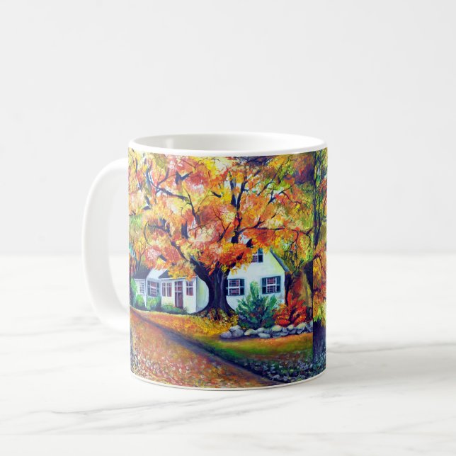 Nordamerikansk merizing Fall Landscape Kaffemugg (Framsida vänster)