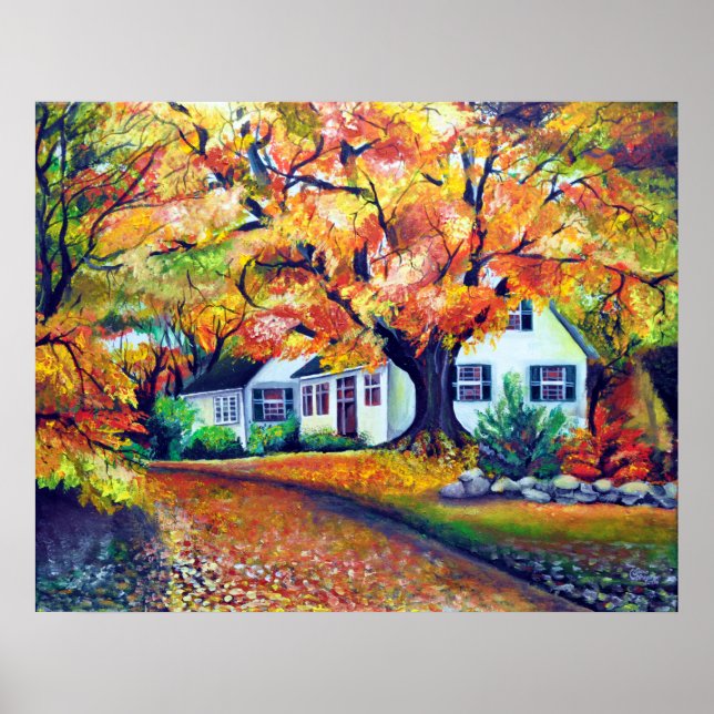 Nordamerikansk merizing Fall Landscape Poster (Framsidan)
