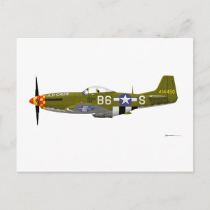 Nordamerikansk P-51D Mustang "Gamla Kråkan" Vykort