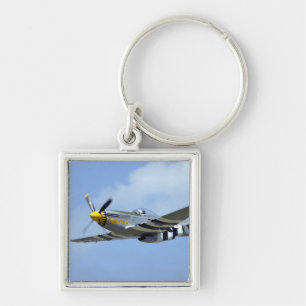 Nordamerikansk P-51D Mustang, Little Horse Fyrkantig Silverfärgad Nyckelring