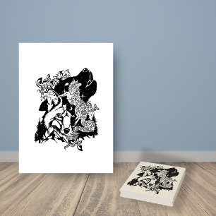 Nordamerikanska Coyote Art Coloring Page Stämpel