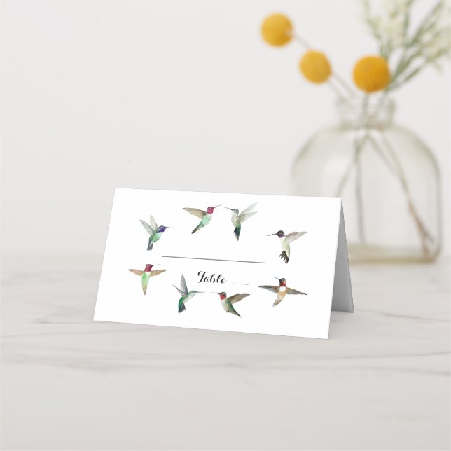 Nordamerikanska Hummingbird Bröllop-platskort Placeringskort (Framsida)