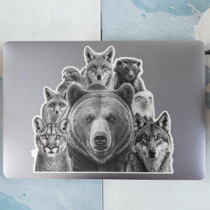 Nordamerikanska predators Woodland Animals Klistermärken