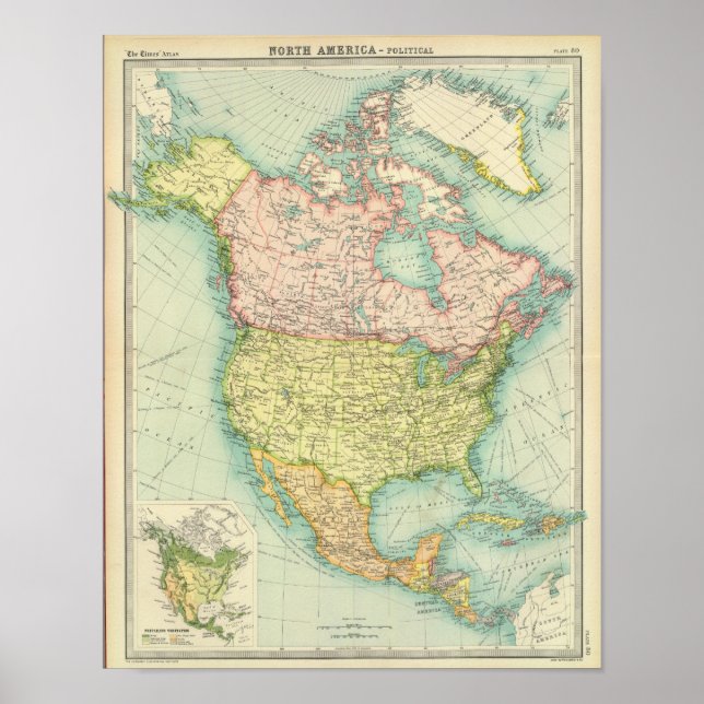 Nordamerikas politiska politik poster (Framsidan)