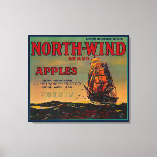 NordanApple låda LabelYakima, WA Canvastryck