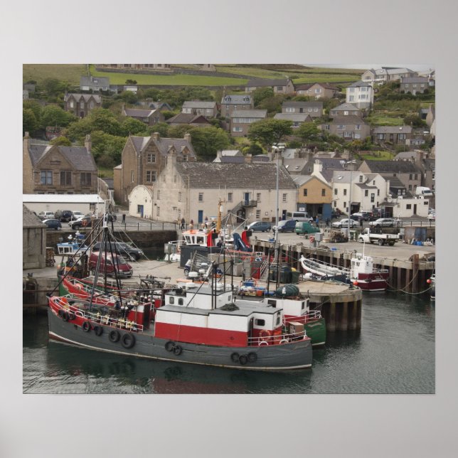 Nordatlantisk hamn i Stromness Poster (Framsidan)