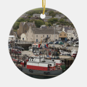 Nordatlantiska strandpromenaden i hamnen Stromness Julgransprydnad Keramik