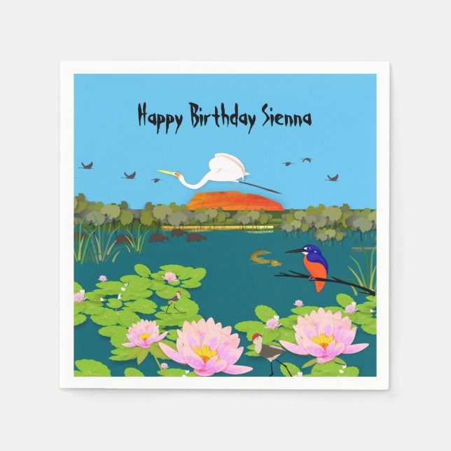 Nordaustralisk tropisk liggande färgstark pappersservett (Framsidan)