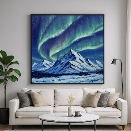 Nordbergen - landskapskonst i Painterly Stil Poster